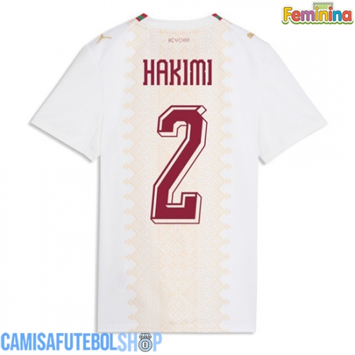Camisa de time de futebol Marrocos Achraf Hakimi #2 Replicas 2º Equipamento Feminina Mundo 2026 Manga Curta